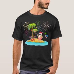 Dekorerad julkokonu Handflatan Träd Tropical Julaf T Shirt