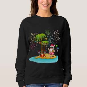 Dekorerad julkokonu Handflatan Träd Tropical Julaf T Shirt