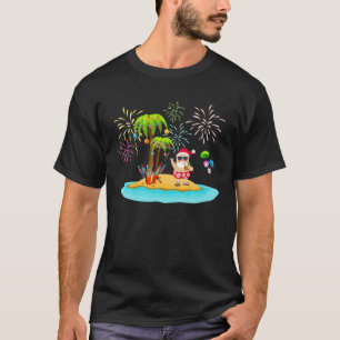 Dekorerad julkokonu Handflatan Träd Tropical Julaf T Shirt