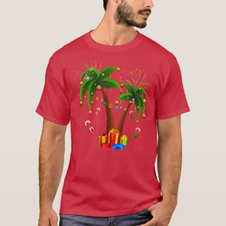 Dekorerad julkokonu Handflatan Träd Tropical Julaf T Shirt