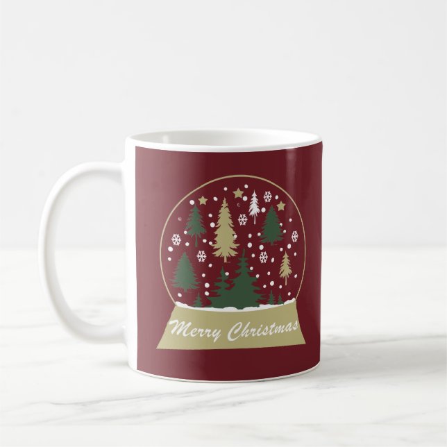 Dekorerad Modern Jul Snöglob Kaffemugg (Vänster)