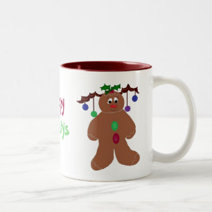 Dekorerad Pepparkaksgubbe Två-Tonad Mugg