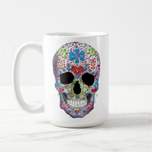 Dekorerad skalle kaffemugg