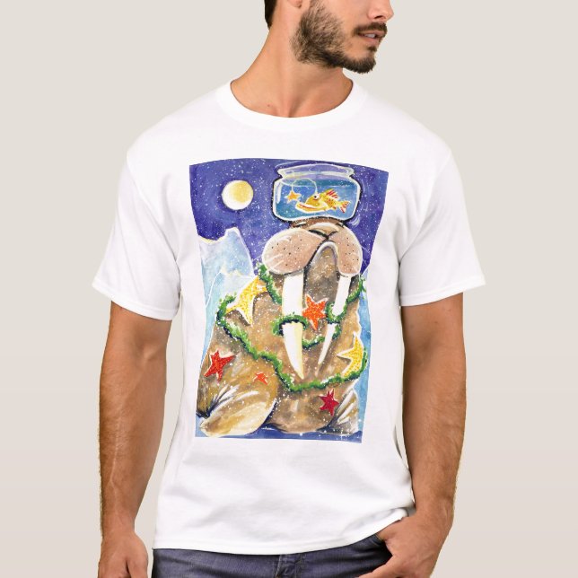 Dekorerad valross t-shirt (Framsida)