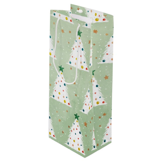 Dekorerad vit Julafton Träd Grönt Star och prydnad (Framsidan Vinklad)