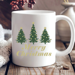 Dekorerade Enkla Jul Granar Kaffemugg