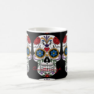 Dekorerade mänskliga Döskallar Art Thunder_Cove Kaffemugg