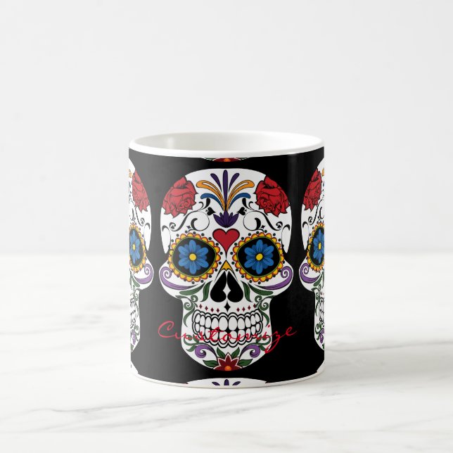Dekorerade mänskliga Döskallar Art Thunder_Cove Kaffemugg (Center)