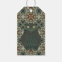 Dekorerade nedgrävande jordtoner av Uggla Golden B Presentetikett