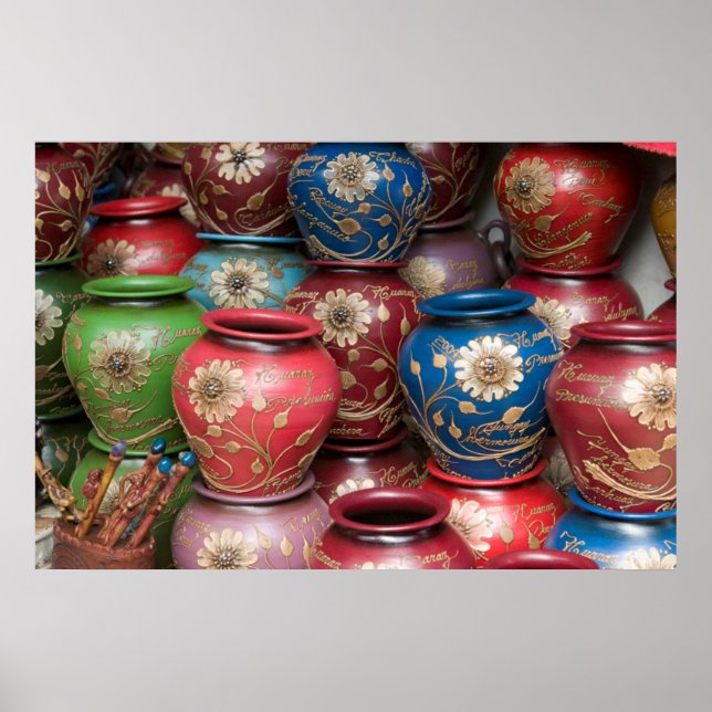 Dekorerade pots, Huaraz, Cordillera Blanca Poster (Framsidan)