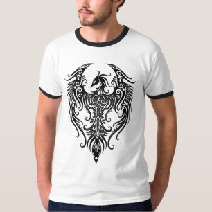 Dekorerade svart stam- Phoenix T-shirt