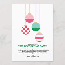 Dekorerande Julfest för Preppy Ornament Träd Inbjudningar