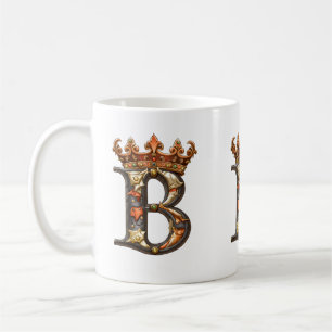 Dekorerat alfabet B på krona Kaffemugg