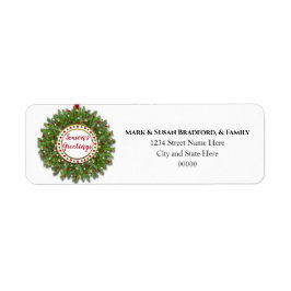 Dekorerat återvändande till jul Gräs Nål Returadress Etikett