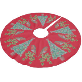 dekorerat julgranar med vivel och robiner julgransmatta borstad polyester