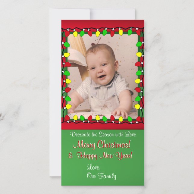 Dekorerat med Kärlek/ fotohälsningskort Julkort (Framsida)