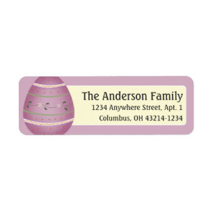 Dekorerat Påskägg för Lila d8-Adressetiketter Returadress Etikett