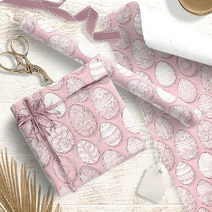 Dekorerat Påskägg Mönster Rosa ID1096 Presentpapper
