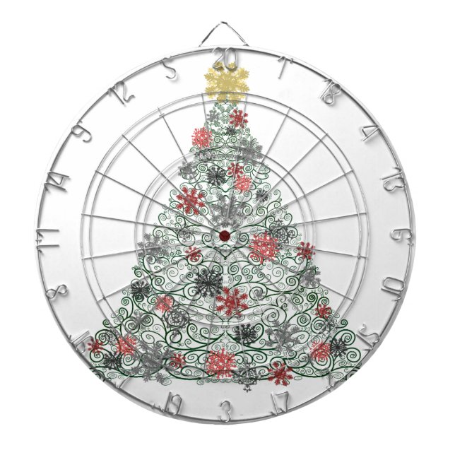 Dekorerat Swirly träd Piltavla (Framsidan)