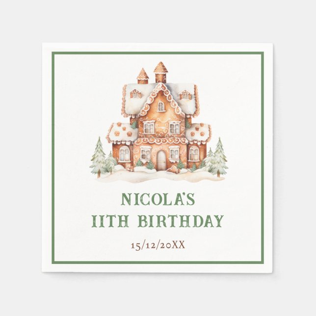 Dekorering av Födelsedagsfest för bröd Pappersservett (Framsidan)