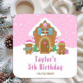 Dekorering av Födelsedagsfestens Rosa Underlägg Papper Kvadrat