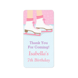 Dekoretiketter för isfär rosa Flick kalas Adressetikett