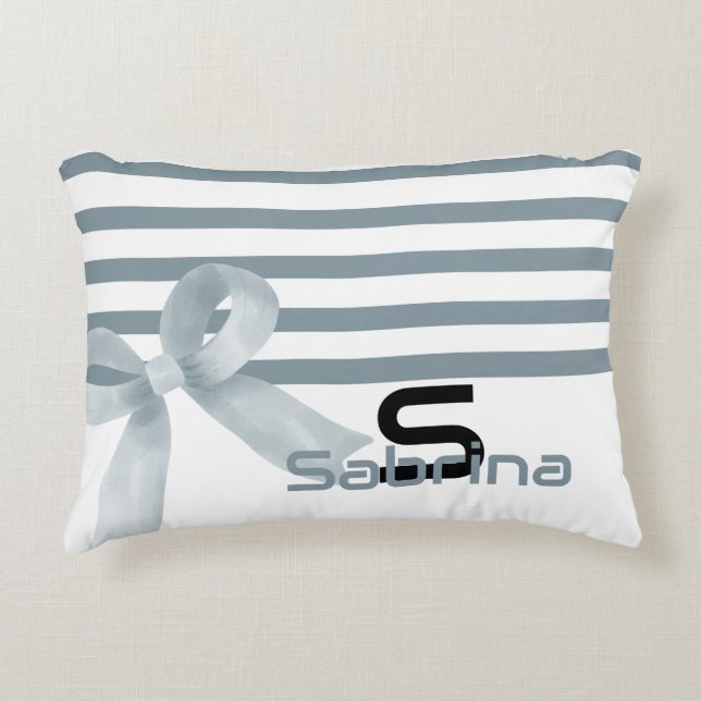 Dekorfärg för blå blå Rand, dekorfärg Prydnadskudde (Framsidan)