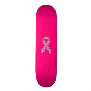 Dekorfärgad krom-Rosa-banderoll i Glitter Stil Mini Skateboard Bräda 18,7 Cm