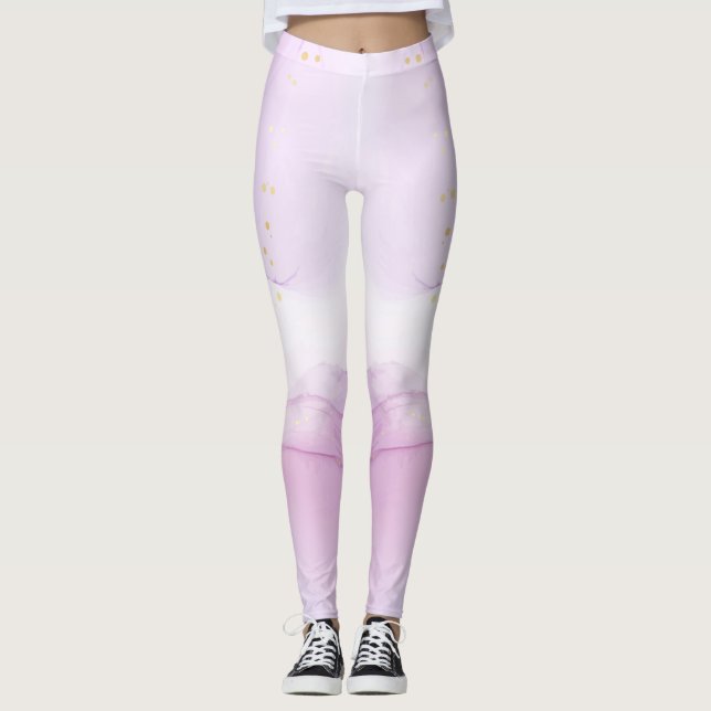 Dekorfärgade dekorfärger för anpassningsbar Guld Leggings (Framsida)