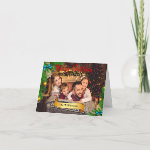 Dekorfoto för Julgran Ram Guld Helgkort