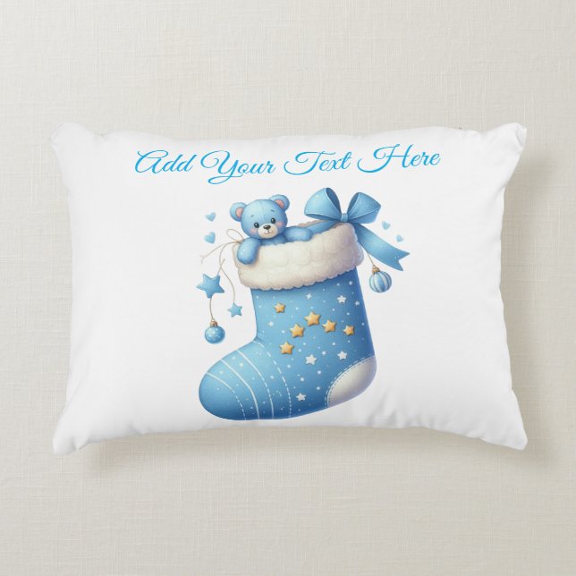 Dekorfyllning - Baby/Kids Editable Julafton Pillow Prydnadskudde (Framsidan)