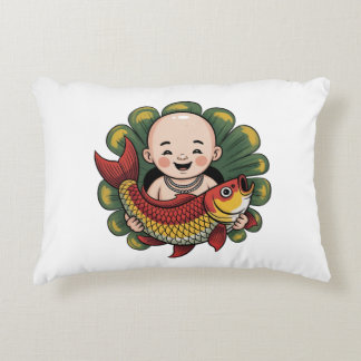 Dekorfyllning | Cute Boy med Lucky Koi Prydnadskudde