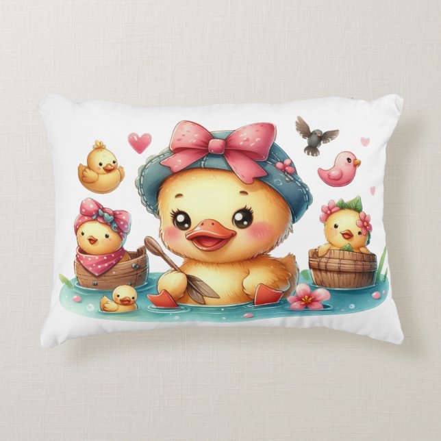 Dekorfyllning för accentbeläggning i Cute gult bab Prydnadskudde (Framsidan)