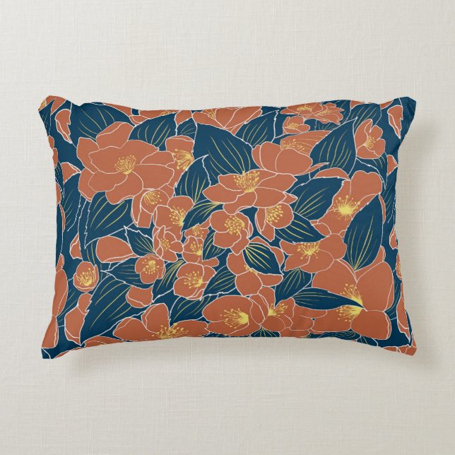 Dekorfyllning för automatisk Blommigt - Mysigt fal Prydnadskudde (Framsidan)