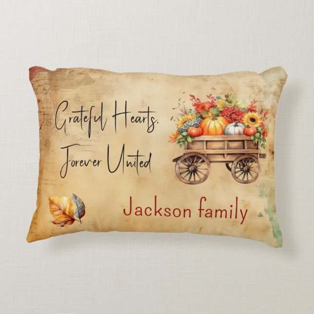 Dekorfyllning för dekorfärg för Thanksgiving Prydnadskudde (Baksidan)