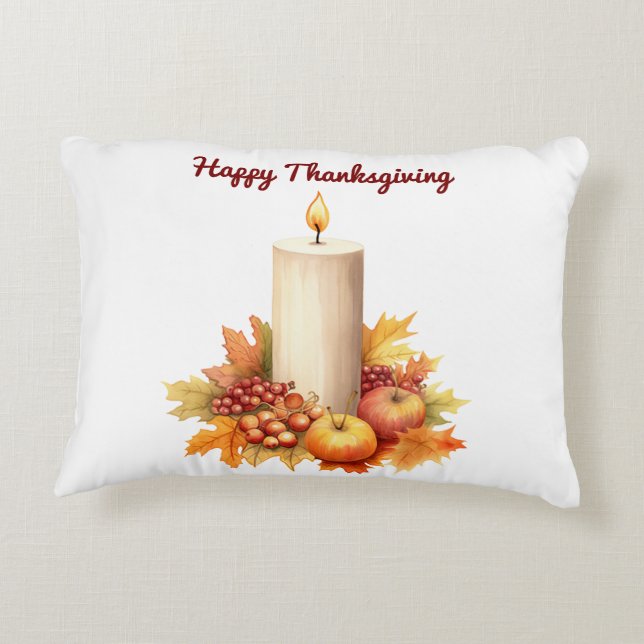 Dekorfyllning för dekorfärg-Happy thanksgiving Prydnadskudde (Baksidan)