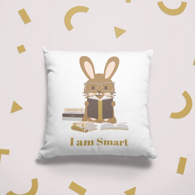 Dekorfyllning för djurläshuvudet kudde (Positive Affirmation Kids Reading Nook Book Club Back to School Throw Pillow)