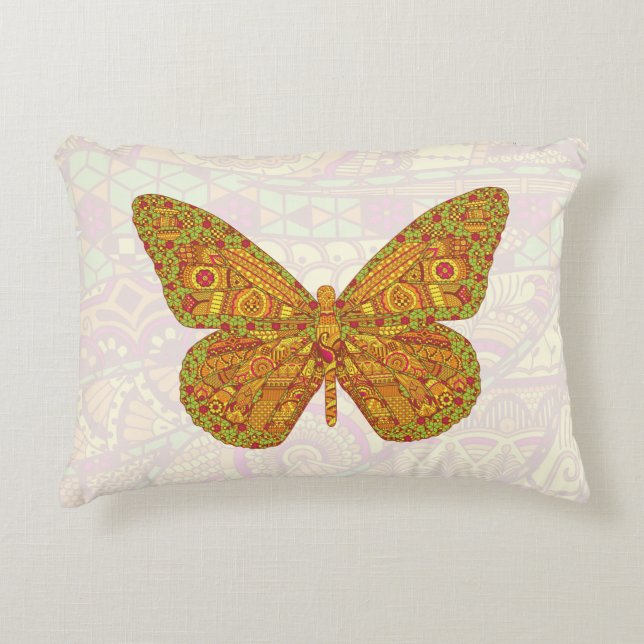 Dekorfyllning för indisk monarch prydnadskudde (Framsidan)