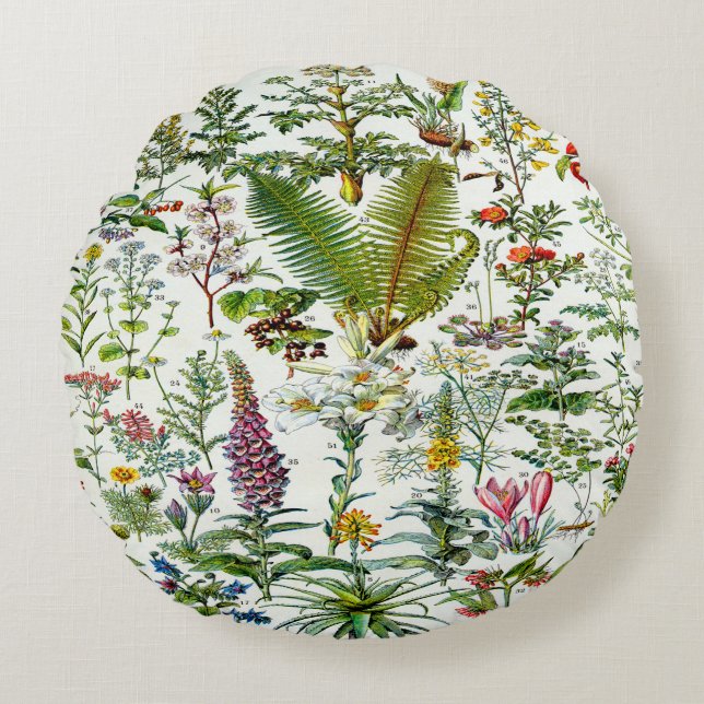 Dekorfyllning för medicinalväxter rund kudde (Framsidan)