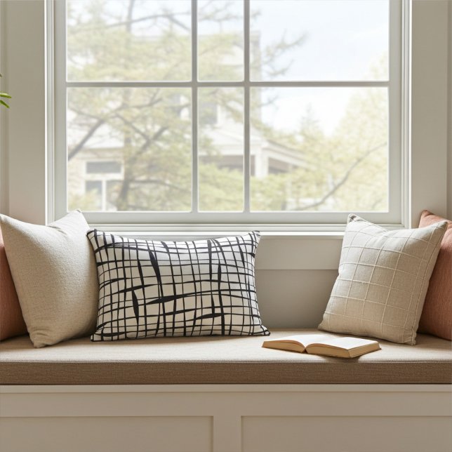 Dekorfyllning för modern svart och vitt prydnadskudde (Skapare uppladdad)