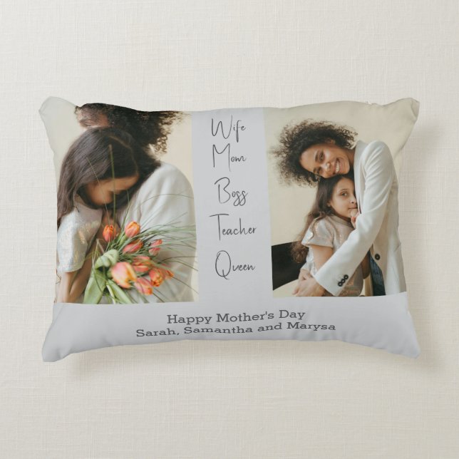 Dekorfyllning för personlig Mors dag med foto Prydnadskudde (Framsidan)