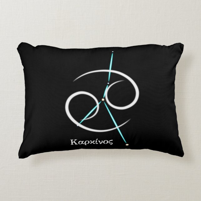 Dekorfyllning för zodiac Constellation Cancer Prydnadskudde (Framsidan)