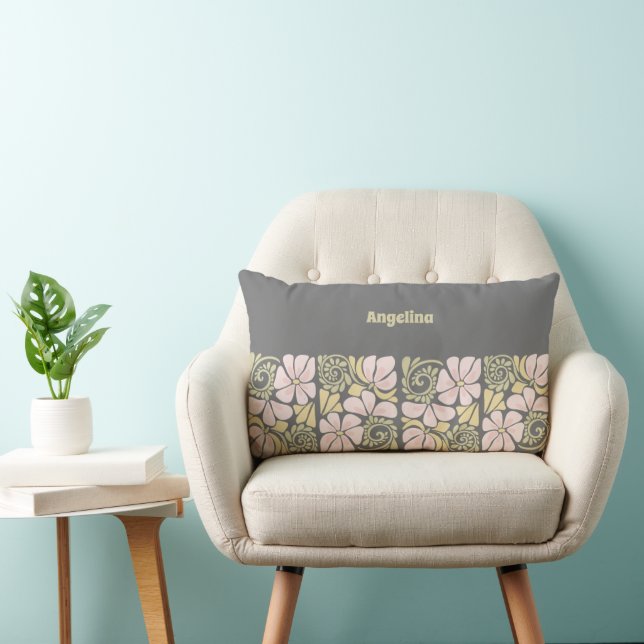 Dekorfyllning med modern blommigt. lumbarkudde (Stol)