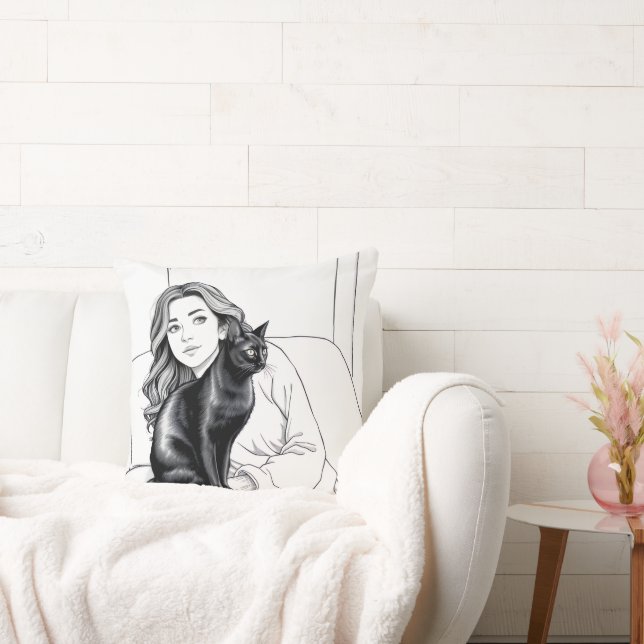 Dekorfyllning med svart och vitt överdrag för S Kudde (Soffa)