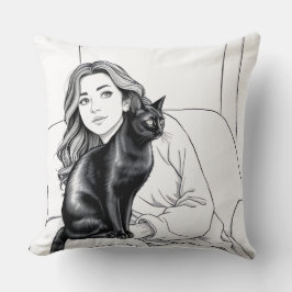 Dekorfyllning med svart och vitt överdrag för S Kudde