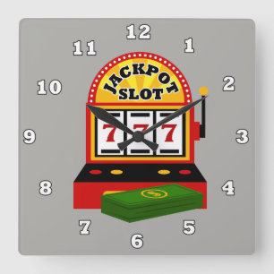 Dekorklockan för Cute Casino maskin Fyrkantig Klocka