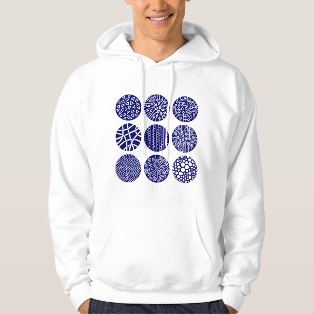 Dekorkretsar - djup marin och vit sweatshirt (Framsida)