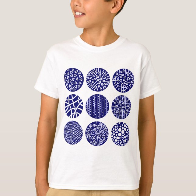 Dekorkretsar - djup marin och vit t shirt (Framsida)