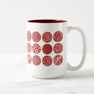 Dekorkretsar - Ruby Red and White Två-Tonad Mugg