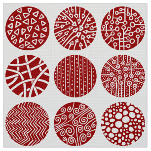 Dekorkretsar - Ruby Red and White Tyg